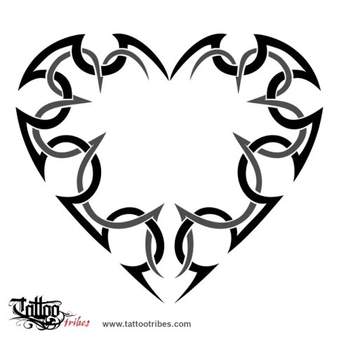 Tribal heart (Love, feelings) tattoo design thumbnail