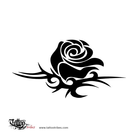 Tribal rose (Perfection, love) tattoo design thumbnail