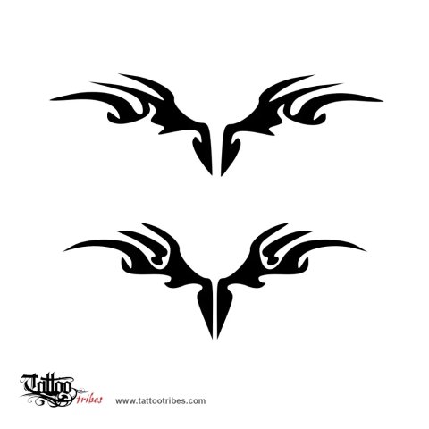 Tribal wings (Indipendence, challenge) tattoo design thumbnail