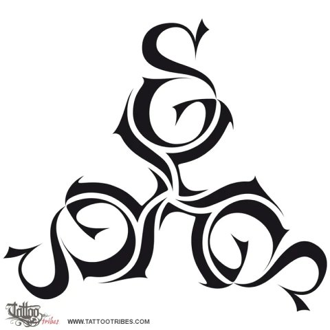 Triskell S+G+I+L (Eternity) tattoo design thumbnail