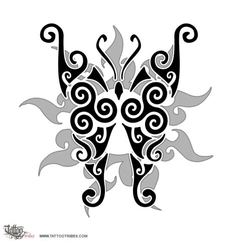 Eternal butterfly (Freedom, renewal) tattoo design thumbnail