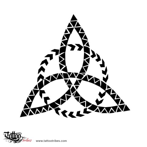 Tribal triquetra (Eternity) tattoo design thumbnail
