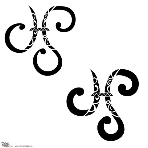 Pisces and triskell (Zodiac sign) tattoo design thumbnail