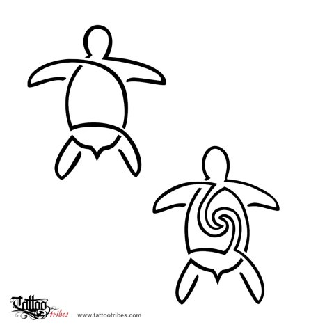 Stylized turtle (Guide) tattoo design thumbnail
