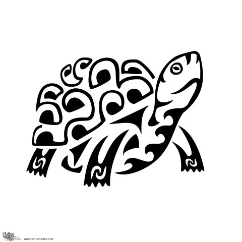 Land turtle (Indipendence, wisdom) tattoo design thumbnail