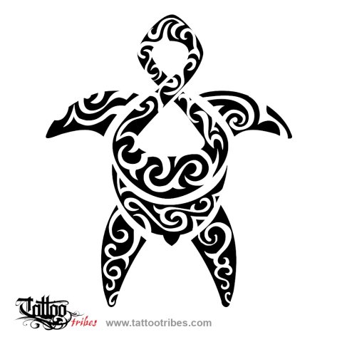 Turtle and twist (Strong love) tattoo design thumbnail