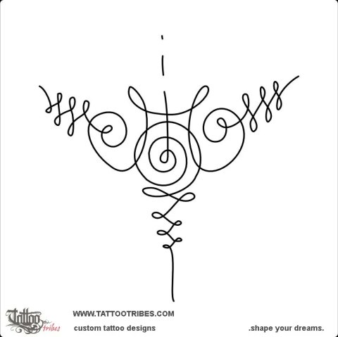 Unalome manta (Encounter) tattoo design thumbnail