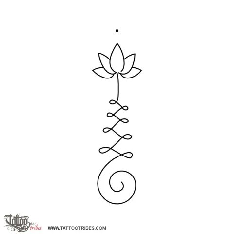 Unalome & lotus (Enlightenment) tattoo design thumbnail