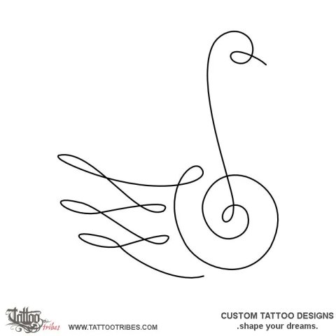 Unalome swan (Beauty in enlightenment) tattoo design thumbnail