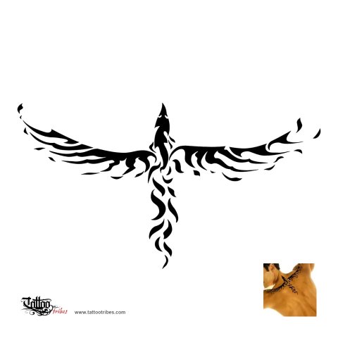 Tribal phoenix (Eternity, rebirth) tattoo design thumbnail