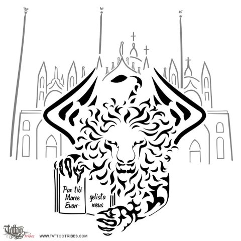 St.Mark's lion (Republic of Venice) tattoo design thumbnail