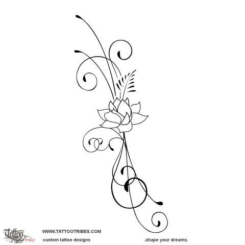Waterlily (Overcoming) tattoo design thumbnail