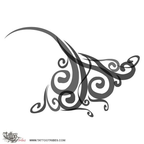 Wind manta (Freedom) tattoo design thumbnail