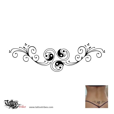Yin Yang backpiece (Harmony) tattoo design thumbnail
