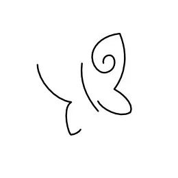 stylized minimalistic butterfly tattoo line art