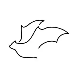 stylized flying fox tattoo line art