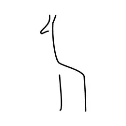 stylized minimalistic giraffe tattoo line art