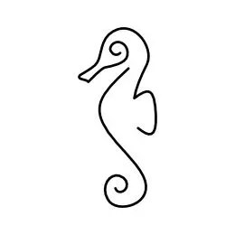 stylized minimalistic hippocampus tattoo line art