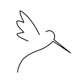 stylized minimalistic hummingbird tattoo line art