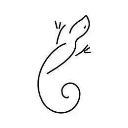 stylized lizard tattoo line art