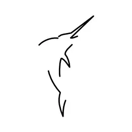 stylized minimalistic sailfish tattoo line art