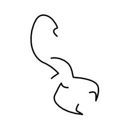 stylized minimalistic scorpion tattoo line art