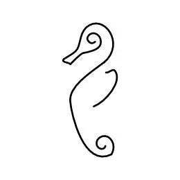 stylized seahorse tattoo line art