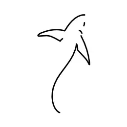 stylized minimalistic shark tattoo line art