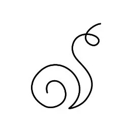 stylized minimalistic snail tattoo line art