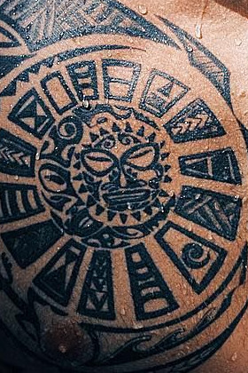 Angelo Carlucci Soleluna closeup - inked tattoo close-up detail