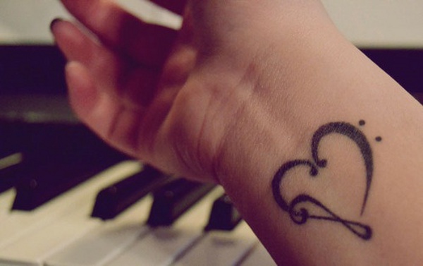 Real community tattoo placement: Elle - Musical heart: inked placement tattoo photo