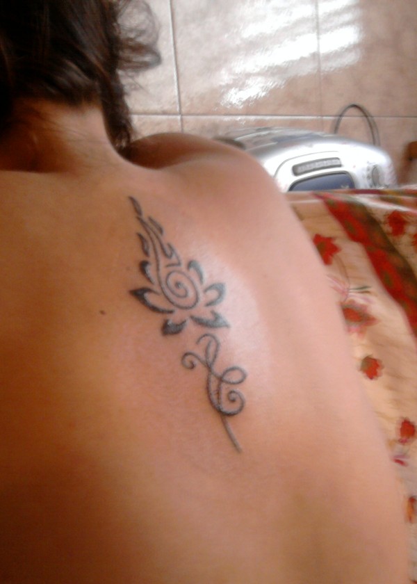 Real community tattoo placement: Erica - Lotus on fire: inked placement tattoo photo