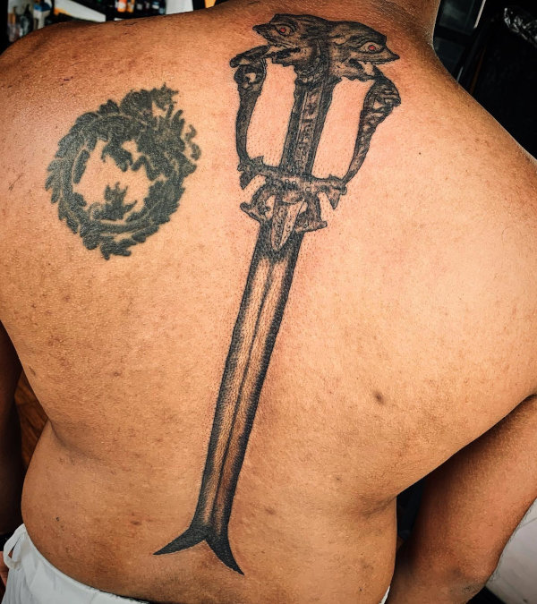 Real community tattoo placement: Guest - Feng Shui dragon: inked placement real user tattoo photo