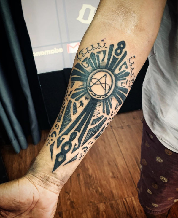 Real community tattoo placement: Guest - Filipino sun turtle: inked placement real user tattoo photo