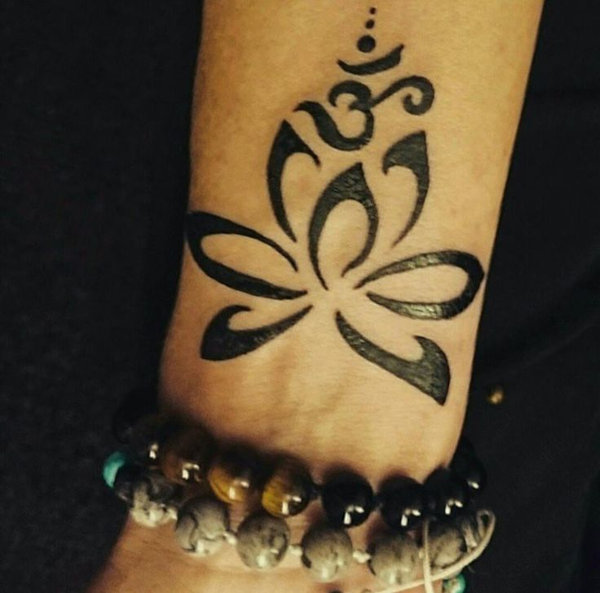 Real community tattoo placement: Guest - lotus aum: inked placement tattoo photo