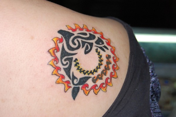 Real community tattoo placement: Jhaz - Sun dolphin: inked placement tattoo photo