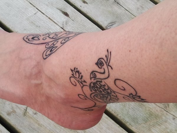 Real community tattoo placement: Lesa - Peacock and lotus: inked placement tattoo photo