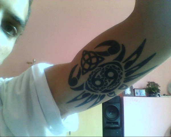 Real community tattoo placement: Luis - Crab: inked placement tattoo photo