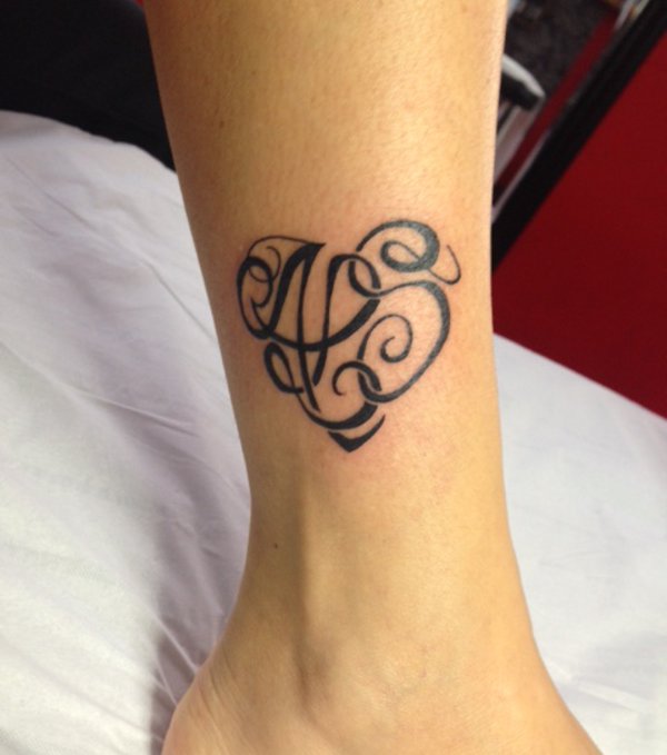 Real community tattoo placement: Monia A+L+S heart: inked placement tattoo photo