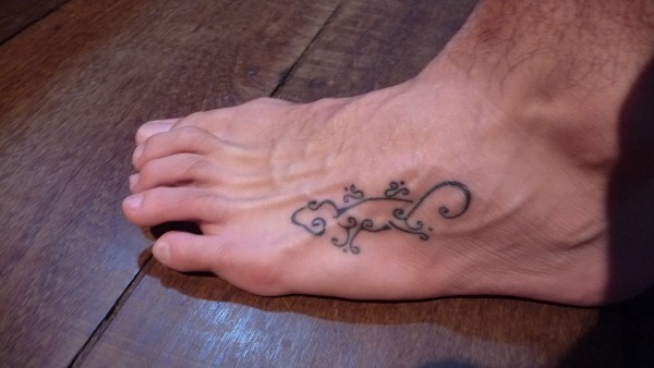 Real community tattoo placement: Patrick - Stylized gecko: inked placement tattoo photo