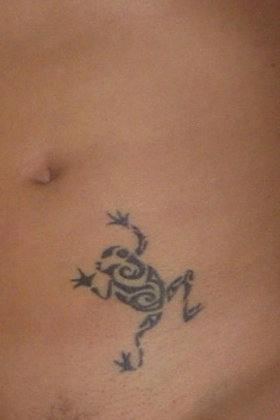 Sarah frog detail - inked tattoo close-up detail