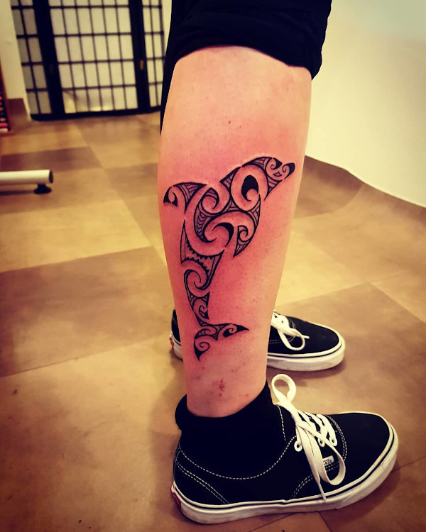 Real community tattoo placement: Shaney - Maori dolphin: inked placement tattoo photo