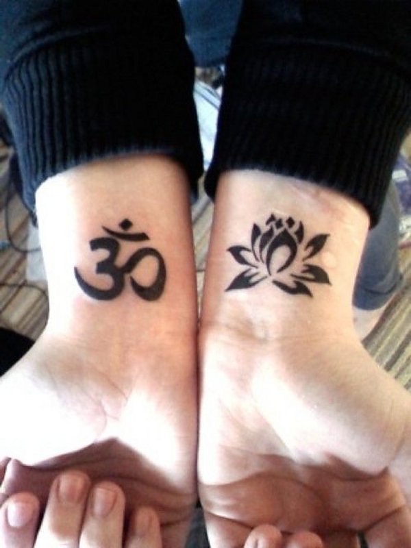 Real community tattoo placement: Steph - Lotus aum: inked placement tattoo photo