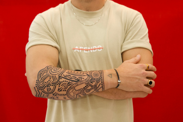 Real community tattoo placement: Thijs - Aboriginal sleeve: inked placement real user tattoo photo