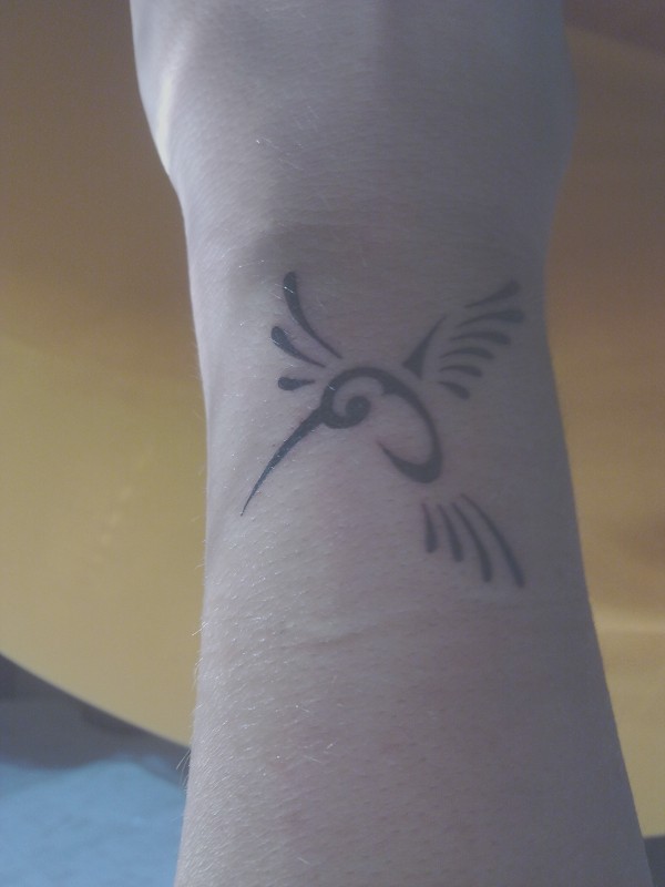 Real community tattoo placement: Valeria - Humming bird: inked placement tattoo photo