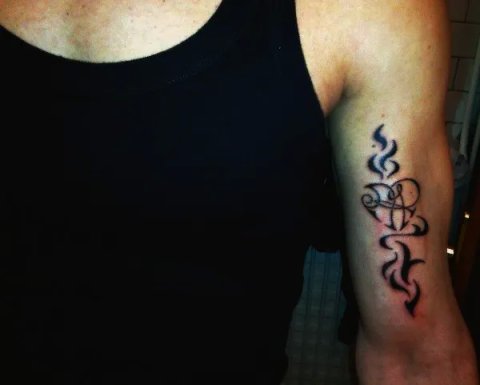 Alberto - Fire AR heart: real inked placement tattoo photo thumbnail