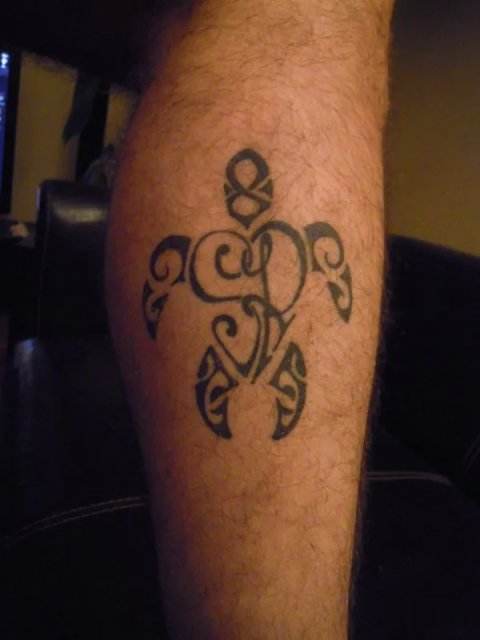 Sandor - S+R heart turtle: real inked placement tattoo photo thumbnail