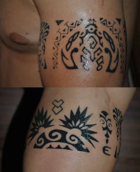 Alexandru - Polynesian armband: real inked placement tattoo photo thumbnail