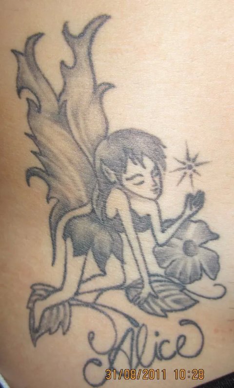 Alice - Fairie: real inked placement tattoo photo thumbnail