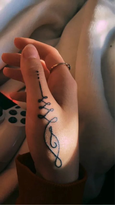 Alisandra - Unalome: real inked placement tattoo photo thumbnail